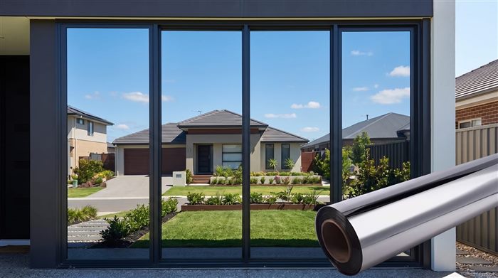Decorative patterned film on a glass partition